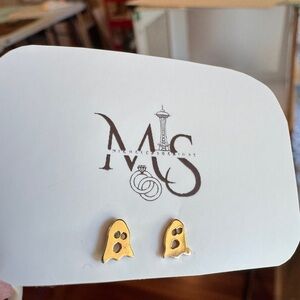 Gold Ghost post earrings